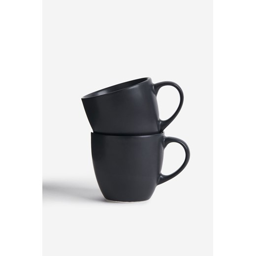 H & M - Porcelanowy kubek 2-pak - Czarny H & M One Size H&M