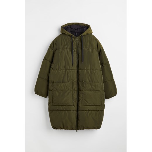 H & M - Płaszcz puffer oversize - Zielony H & M M H&M