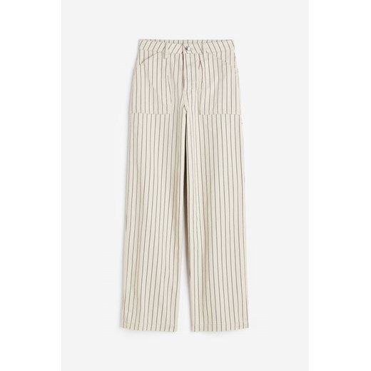 H & M - Spodnie cargo z diagonalu - Beżowy H & M Dostępne inne rozmiary H&M