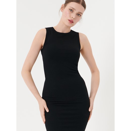 Sinsay - Sukienka mini prążkowana - czarny Sinsay XL okazyjna cena Sinsay