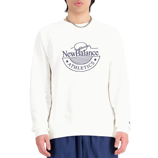 Bluza New Balance MT33506SST - biała ze sklepu streetstyle24.pl w kategorii Bluzy męskie - zdjęcie 161518142