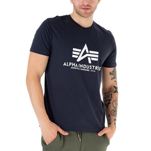 Koszulka Alpha Industries Basic T-shirt 10050102 - granatowa ze sklepu streetstyle24.pl w kategorii T-shirty męskie - zdjęcie 161519030