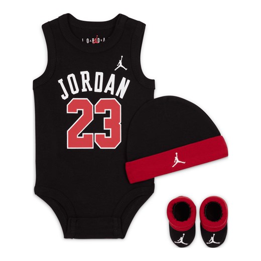 Zestaw body, czapka i buciki dla niemowląt Jordan Jumpman - Czerń ze sklepu Nike poland w kategorii Komplety niemowlęce - zdjęcie 161520604
