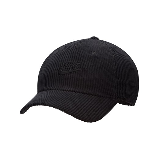 Sztruksowa czapka o nieusztywnianej konstrukcji Nike Club Cap - Czerń ze sklepu Nike poland w kategorii Czapki z daszkiem męskie - zdjęcie 161520770