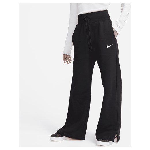 Damskie spodnie dresowe z wysokim stanem i szerokimi nogawkami Nike Sportswear Phoenix Fleece - Czerń ze sklepu Nike poland w kategorii Spodnie damskie - zdjęcie 161520811