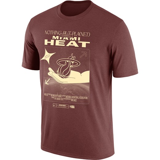 T-shirt męski NBA Nike Miami Heat - Brązowy ze sklepu Nike poland w kategorii T-shirty męskie - zdjęcie 161521213
