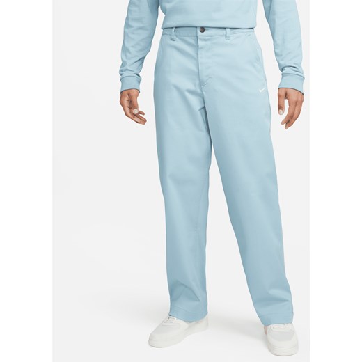 Męskie bawełniane spodnie chino bez podszewki Nike Life - Niebieski ze sklepu Nike poland w kategorii Spodnie męskie - zdjęcie 161521484