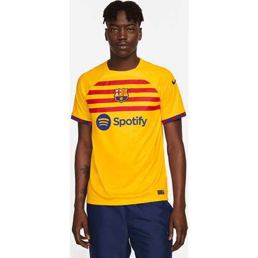 Męska koszulka piłkarska Nike Dri-FIT FC Barcelona Stadium 2023/24 (wersja czwarta) - Żółty ze sklepu Nike poland w kategorii T-shirty męskie - zdjęcie 161521654