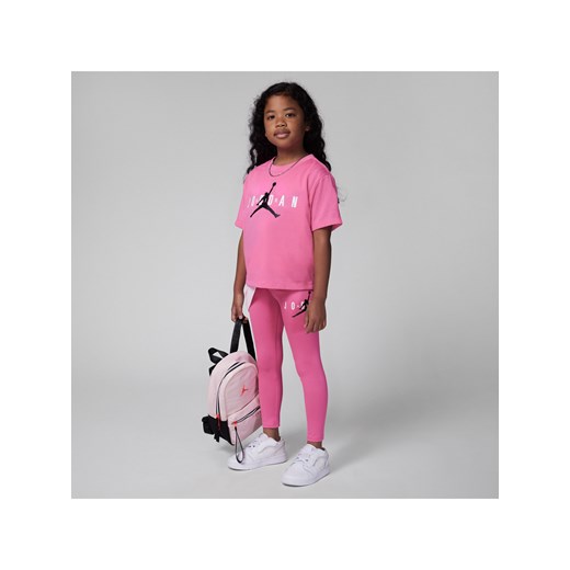 Zestaw z legginsami przyjazny środowisku dla małych dzieci Jordan - Różowy ze sklepu Nike poland w kategorii Komplety dziewczęce - zdjęcie 161521781