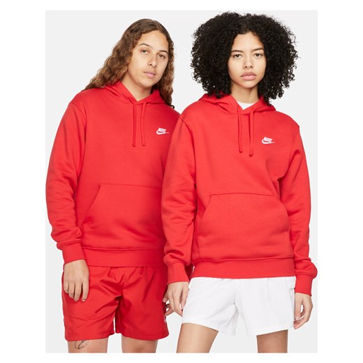 Bluza z kapturem Nike Sportswear Club Fleece - Czerwony ze sklepu Nike poland w kategorii Bluzy męskie - zdjęcie 161522042
