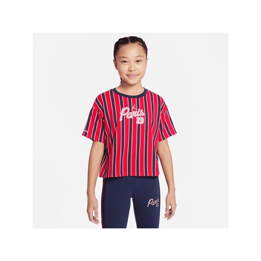 T-shirt dla dużych dzieci (dziewcząt) Paris Saint-Germain - Czerwony ze sklepu Nike poland w kategorii Bluzki dziewczęce - zdjęcie 161522134