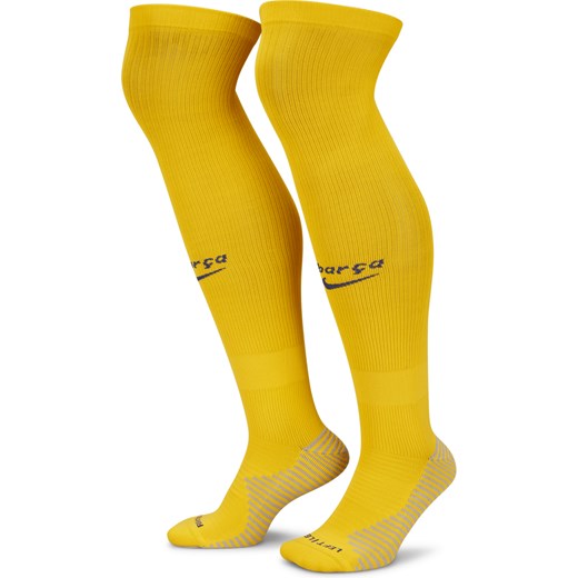 Skarpety piłkarskie do kolan FC Barcelona Strike 4th (1 para) - Żółty ze sklepu Nike poland w kategorii Skarpetogetry piłkarskie - zdjęcie 161522170