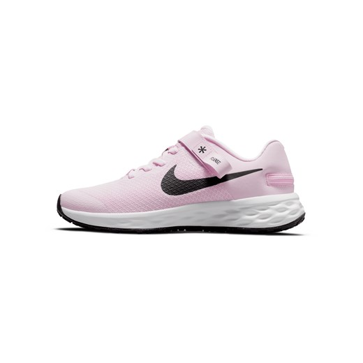 Buty sportowe damskie różowe Nike do biegania revolution na wiosnę na płaskiej podeszwie 