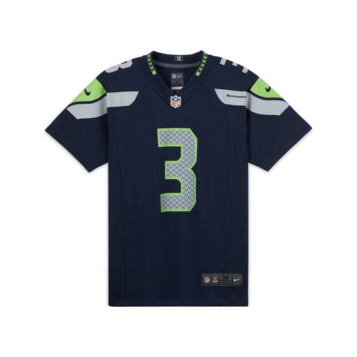 Koszulka do futbolu amerykańskiego dla dużych dzieci NFL Seattle Seahawks (Russell Wilson) - Niebieski ze sklepu Nike poland w kategorii T-shirty chłopięce - zdjęcie 161523233