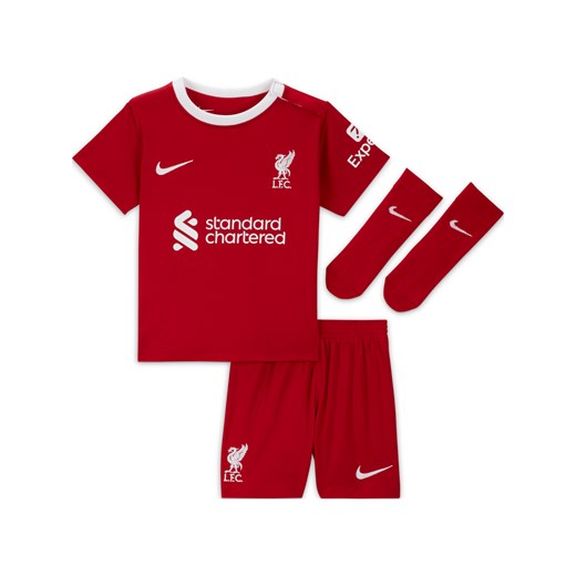 Trzyczęściowy zestaw dla niemowląt i maluchów Nike Dri-FIT Liverpool F.C. 2023/24 (wersja domowa) - Czerwony ze sklepu Nike poland w kategorii Komplety niemowlęce - zdjęcie 161523432