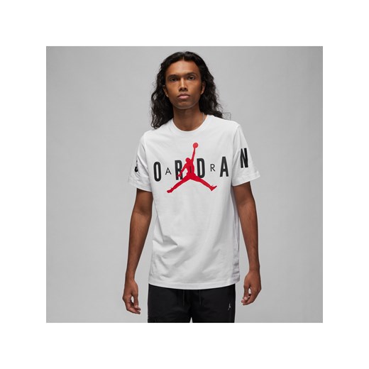 Męski elastyczny T-shirt Jordan Air - Biel ze sklepu Nike poland w kategorii T-shirty męskie - zdjęcie 161523524