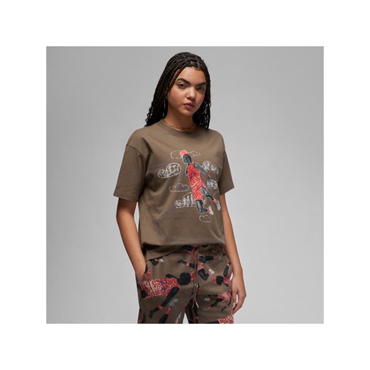 T-shirt damski Jordan Artist Series by Parker Duncan - Brązowy ze sklepu Nike poland w kategorii Bluzki damskie - zdjęcie 161523820
