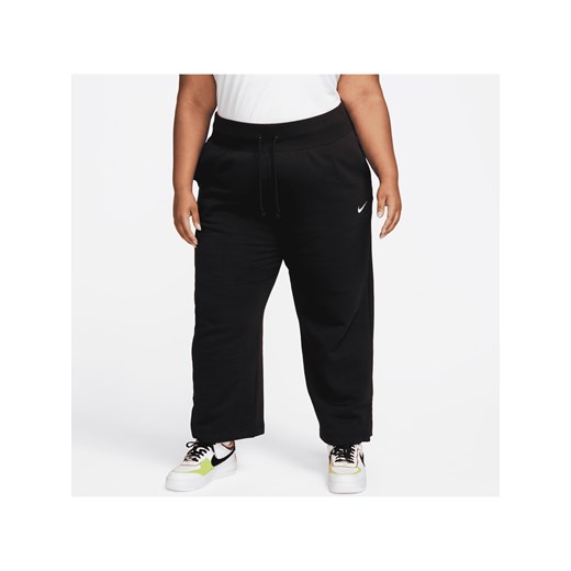 Damskie spodnie dresowe z wysokim stanem i szerokimi nogawkami Nike Sportswear Phoenix Fleece (duże rozmiary) - Czerń ze sklepu Nike poland w kategorii Spodnie damskie - zdjęcie 161524190