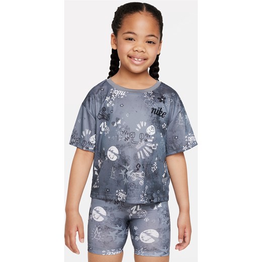 Koszulka dla małych dzieci Nike Icon Clash Boxy Tee - Szary ze sklepu Nike poland w kategorii Bluzki dziewczęce - zdjęcie 161524563