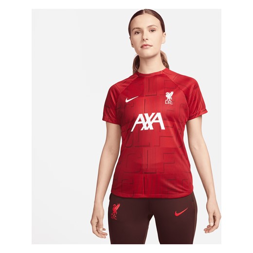 Damska przedmeczowa koszulka piłkarska Nike Dri-FIT Liverpool F.C. Academy Pro - Czerwony ze sklepu Nike poland w kategorii Bluzki damskie - zdjęcie 161524843