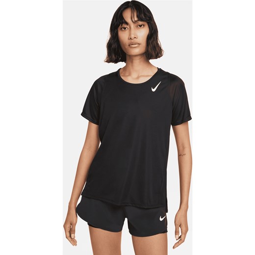 Damska koszulka do biegania z krótkim rękawem Nike Dri-FIT Race - Czerń ze sklepu Nike poland w kategorii Bluzki damskie - zdjęcie 161524924