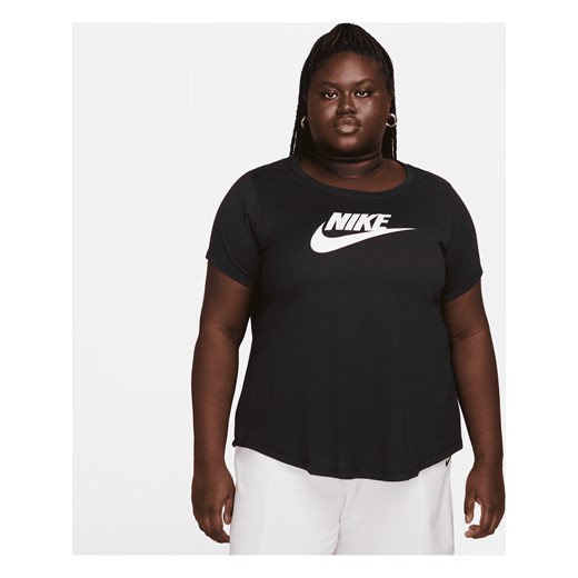 Damski T-shirt z logo Nike Sportswear Essentials (duże rozmiary) - Czerń ze sklepu Nike poland w kategorii Bluzki damskie - zdjęcie 161525094