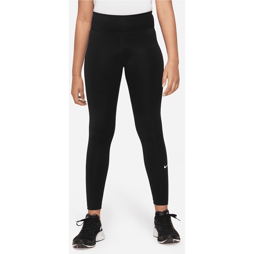 Legginsy dla dużych dzieci (dziewcząt) Nike Dri-FIT One - Czerń ze sklepu Nike poland w kategorii Spodnie dziewczęce - zdjęcie 161525604