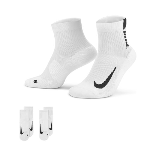 Krótkie skarpety do biegania Nike Multiplier (2 pary) - Biel ze sklepu Nike poland w kategorii Skarpetki męskie - zdjęcie 161525614