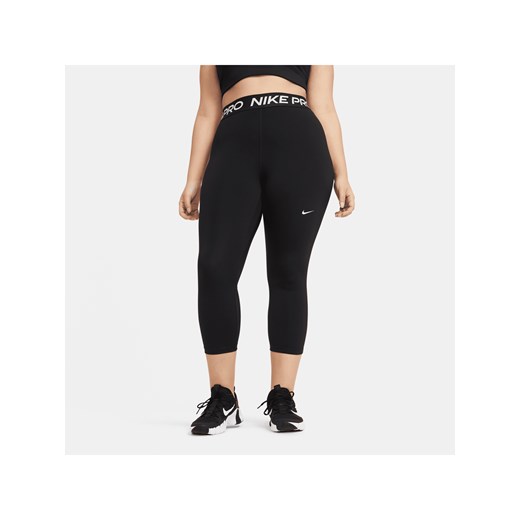 Damskie legginsy o skróconym kroju ze średnim stanem Nike Pro (duże rozmiary) - Czerń ze sklepu Nike poland w kategorii Spodnie damskie - zdjęcie 161526384