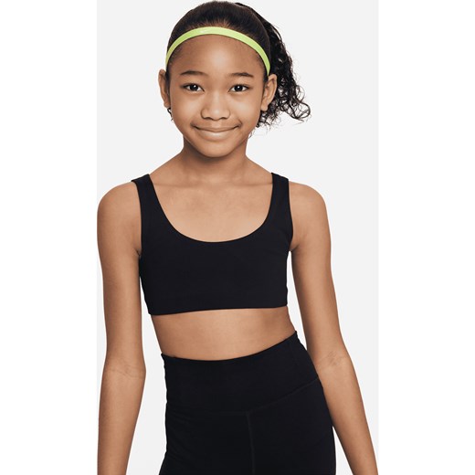 Stanik sportowy dla dużych dzieci (dziewcząt) Nike Alate All U - Czerń ze sklepu Nike poland w kategorii Staniki dla dziewczynki - zdjęcie 161526401