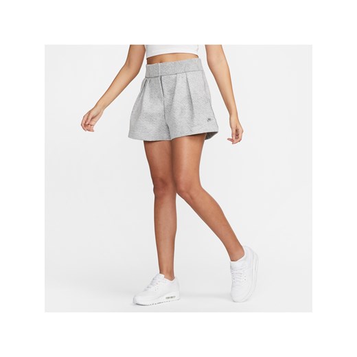 Spodenki damskie z wysokim stanem Nike Forward Shorts - Szary ze sklepu Nike poland w kategorii Szorty - zdjęcie 161527384