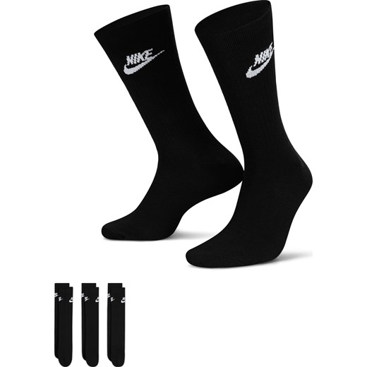 Klasyczne skarpety Nike Sportswear Everyday Essential (3 pary) - Czerń ze sklepu Nike poland w kategorii Skarpetki męskie - zdjęcie 161527523