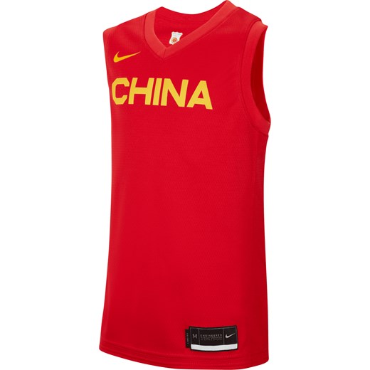 Koszulka do koszykówki dla dużych dzieci Nike Chiny (wersja wyjazdowa) - Czerwony ze sklepu Nike poland w kategorii T-shirty chłopięce - zdjęcie 161527612