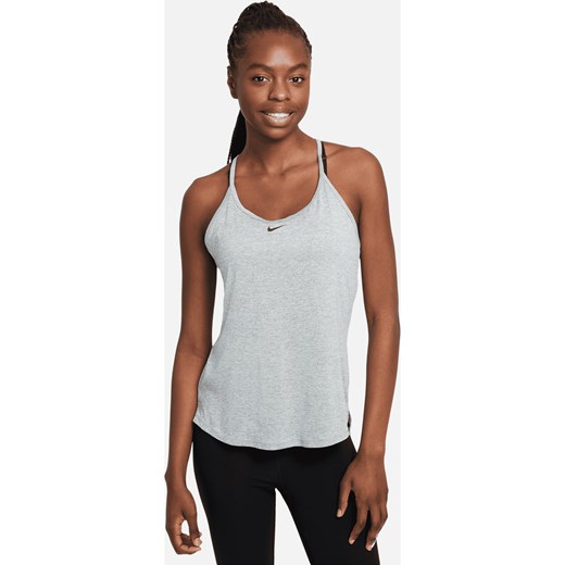 Damska koszulka bez rękawów o standardowym kroju Nike Dri-FIT One Elastika - Szary ze sklepu Nike poland w kategorii Bluzki damskie - zdjęcie 161527824