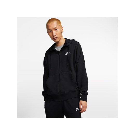 Męska bluza z kapturem i zamkiem na całej długości Nike Sportswear Club - Czerń ze sklepu Nike poland w kategorii Bluzy męskie - zdjęcie 161528252