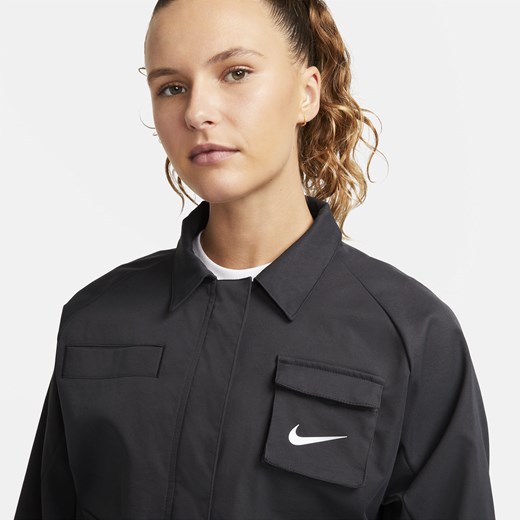 Damska kurtka z tkaniny Nike Sportswear Swoosh - Czerń Nike M Nike poland