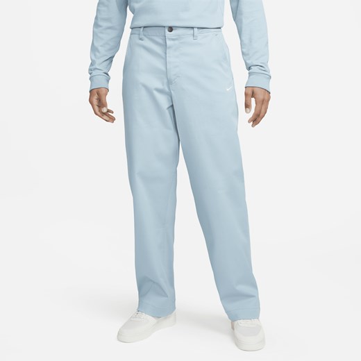 Męskie bawełniane spodnie chino bez podszewki Nike Life - Niebieski Nike EU 54 Nike poland