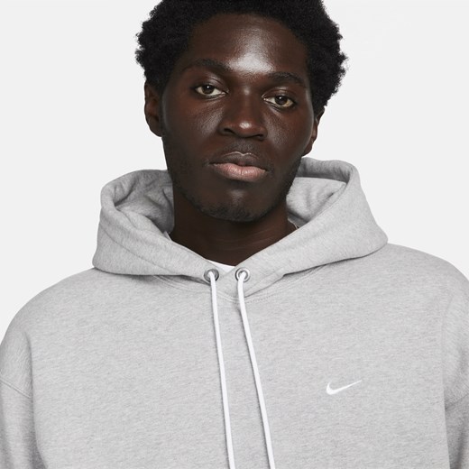 Męska dzianinowa bluza z kapturem Nike Solo Swoosh - Szary Nike M Nike poland