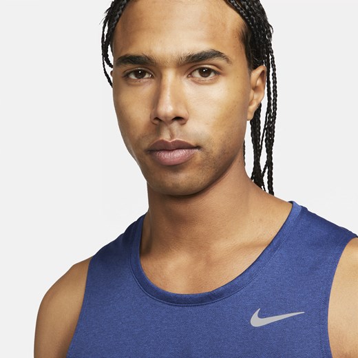 Męska koszulka bez rękawów do biegania Dri-FIT Nike Miler - Niebieski Nike XXL Nike poland