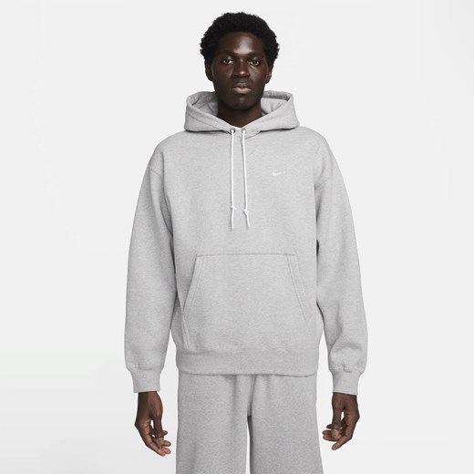 Męska dzianinowa bluza z kapturem Nike Solo Swoosh - Szary Nike L Nike poland
