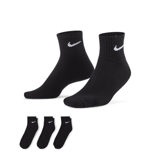 Skarpety treningowe do kostki Nike Everyday Cushioned (3 pary) - Czerń Nike XL Nike poland
