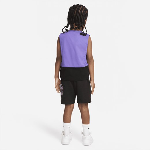 Zestaw koszulka bez rękawów i spodenki dla maluchów Jordan - Czerń Jordan 4T promocja Nike poland