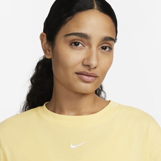 Sukienka Nike oversize'owa żółta z krótkimi rękawami luźna mini bawełniana 