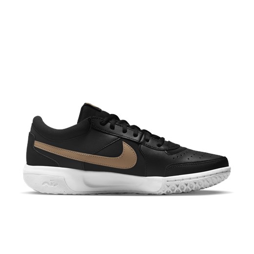 Buty sportowe damskie Nike do tenisa zoom czarne wiosenne płaskie sznurowane 