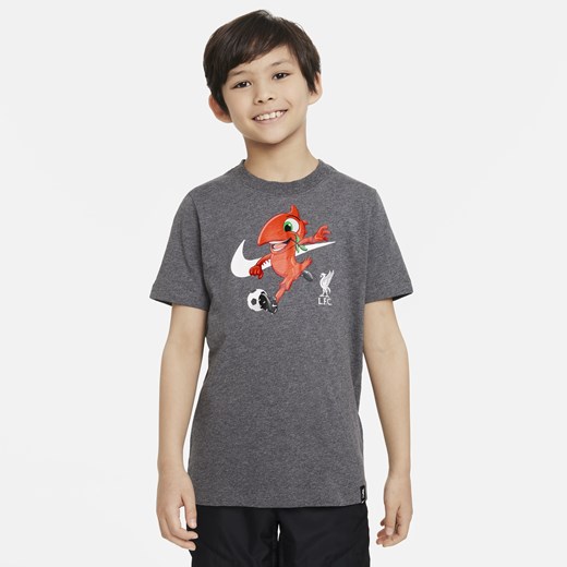 T-shirt piłkarski dla dużych dzieci Nike Liverpool F.C. Mascot - Szary Nike XS promocyjna cena Nike poland