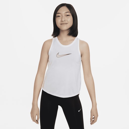 Bluzka dziewczęca biała Nike bez rękawów 