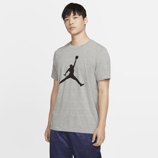 T-shirt męski szary Jordan z krótkim rękawem 