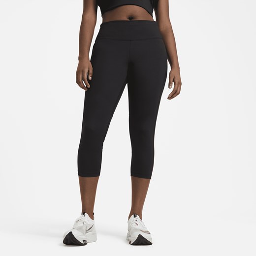Damskie legginsy do biegania o skróconym kroju ze średnim stanem Nike Fast (duże Nike 1X Nike poland