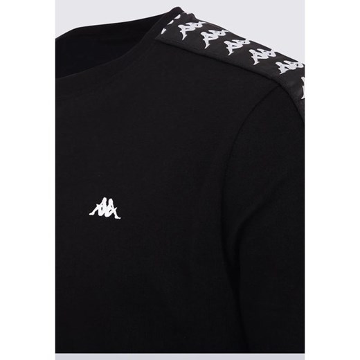 T-shirt męski Kappa z bawełny czarny z krótkimi rękawami 