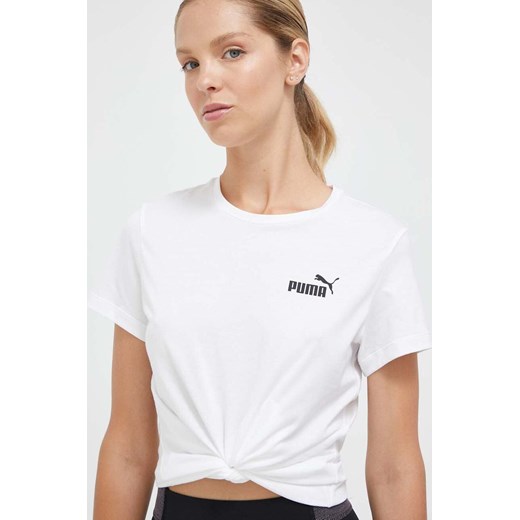 Puma t-shirt damski kolor biały 586776 ze sklepu ANSWEAR.com w kategorii Bluzki damskie - zdjęcie 161565233